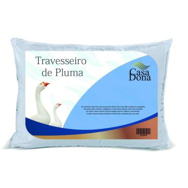 Imagem de Kit 4 Travesseiros Pluma de Ganso 50x70cm Casa Dona 200 Fios 
