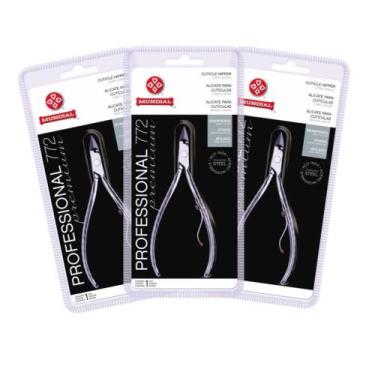 Imagem de Kit 3 alicates cuticula 772 cabo longo professional premium inox mundi