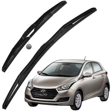 Imagem de Kit Par Palheta Limpador Parabrisa Silicone VCLEAR Hyundai HB20 HB20s 