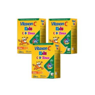 Imagem de Vitaxon Kids Vitamina C, D & Zinco Airela 120 ml - Kit 3 Un