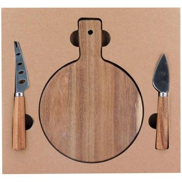 Imagem de CHEESY JG P/ QUEIJO 2x26x28cm MADEIRA NATURAL 3PÇ