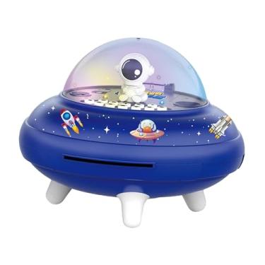 Imagem de Fancyes Navio espacial cofrinho caixa de poupança de dinheiro brinquedos bancos de dinheiro eletrônico pequena máquina atm crianças cofrinho para crianças, azul