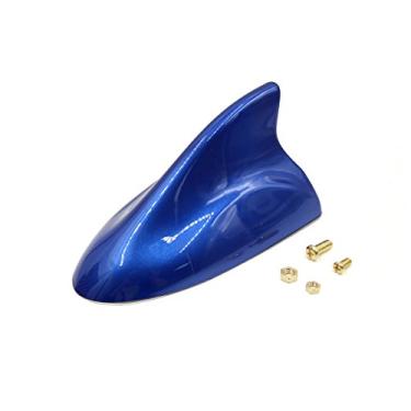 Imagem de uxcell Antena de sinal de rádio AM/FM autoadesiva estilo barbatana de tubarão de plástico azul