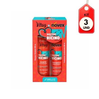 Imagem de Kit C/03 Novex Vitay Doctor Rícino Kit Shampoo E Condicionador 300ml -