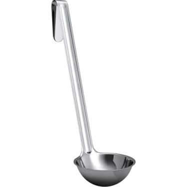 Imagem de Concha de sopa super resistente, ergonômica de 59 ml, pacote com 1 conchas de aço inoxidável com alças longas. Melhores acessórios de cozinha para mexer, porcionar e servir sopas, pimenta e ensopado