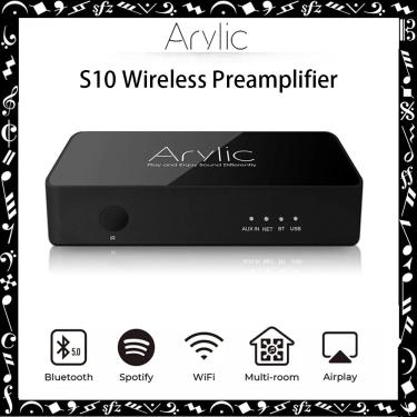 Imagem de Arylic-audio receptor s10 com wifi  bluetooth 5.0  sem fio  aparelho de som doméstico  módulo de
