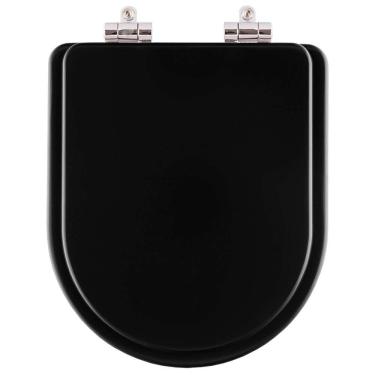 Imagem de Assento Sanitário Poliester Soft Close Nexo Onix (Preto Fosco) para vaso Roca