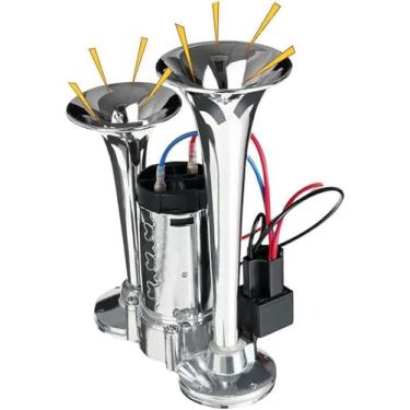 Imagem de Buzina de ar 600DB Buzina de trem super alta elétrica super alta trompete de tom duplo 12V alto-falante de buzina para carro qualquer caminhão Lorrys treina veículo modificado