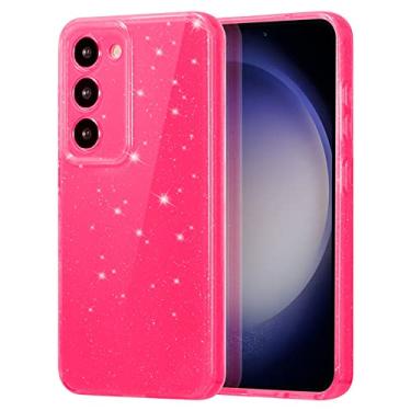 Imagem de ZCDAYE Capa para Samsung Galaxy A15 com purpurina, linda cor brilhante neon piscando, antiamarelamento, fina, macia, resistente a arranhões para Galaxy A15 (6,2 polegadas), rosa choque brilhante
