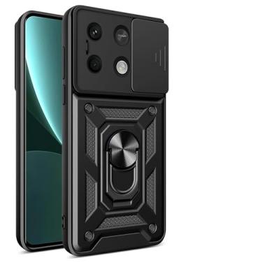 Imagem de Kukoufey Capa compatível com Xiaomi Redmi Note 13 5G, com capa de lente de câmera deslizante compatível com Xiaomi Redmi Note 13 5G, capa preta