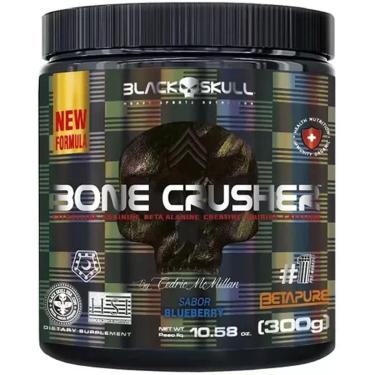 Imagem de Pre Treino Bone Crusher (300g) Nova Formula - Blueberry - Black Skull-Unissex