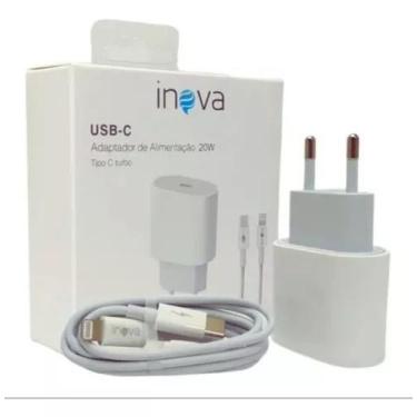 Imagem de Carregador inova turbo 20w usb-c + cabo usb-c x lightning