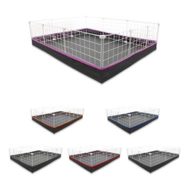 Imagem de Cercado Aramado Porquinho da Índia 90x120 Cm Branco com Bandeja Higiên