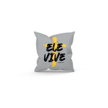 Imagem de Almofada Decorativa Cheia c/ Zíper 40x40 Ele vive - Deluzz