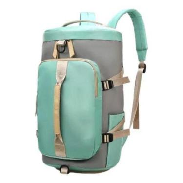 Imagem de Mochila Esportiva Bolsa Academia Mala Transversal Viagem Mão Verde e C