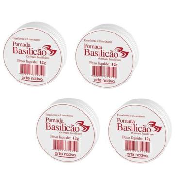 Imagem de Kit 4 Pomada Basilicão 12g Emoliente Umectante - Arte Nativa