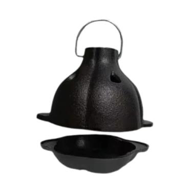 Imagem de Milageto Torrador de castanhas e nozes com alça dupla para churrasco Panelas de batata para churrasqueira