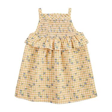 Imagem de Mud Pie Vestido de bebê feminino com babado amarelo, Amarelo, 9-12 Meses