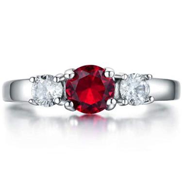 Imagem de Anéis com pedra do mês de nascimento AILAAILA tamanho 1-10 zircônia cúbica cristal aço inoxidável presente de aniversário joia para bebês e meninas e mulheres