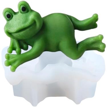 Imagem de XIAOSHUI Molde de vela de sapo mentiroso animal sapo molde de vela de silicone para sapo molde de fundição de resina para vela, decoração de casa, molde de fabricação de velas, molde de aromaterapia,