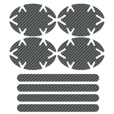 Imagem de kit 8 Adesivos Protetores de Maçanetas - fibra Carbono - Rafcar