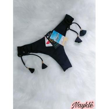 Imagem de Calcinha De Biquíni Fio Duplo - Nayklê Moda Praia , Preto, GG