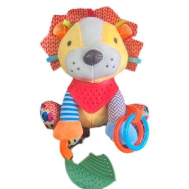 Imagem de Pelúcia Sensorial Interativa chocalho conforto bebê animais - 70P, Leã