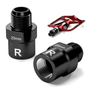 Imagem de Extensores de pedal de bicicleta 20 mm/200.7 cm, espaçadores de pedal de liga de titânio com arruelas para pedais SPD MTB rosqueados 9/40.6 cm (1 par)