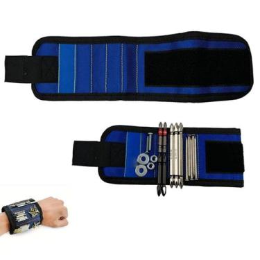 Imagem de Pulseira Ima Magnetico Prego Parafuso Broca Ferramenta Obra Reparo Con