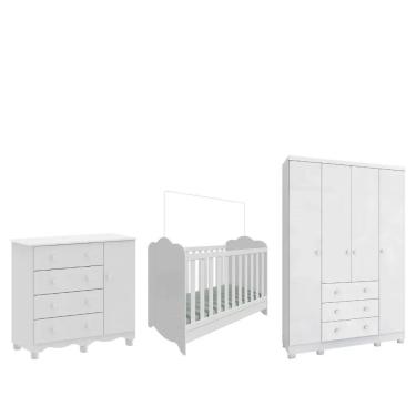 Imagem de Quarto Completo Bebe Moveis Peroba Dorabelly Clara Jr MDF 4