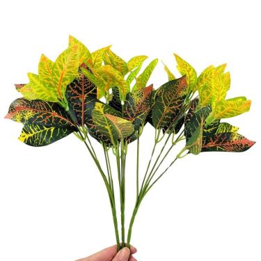 Imagem de Kit 3 Croton Artificial Buquê Planta Artificial Permanente