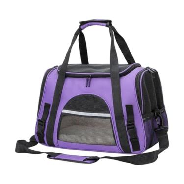 Imagem de ＡＷＨＡＯ Bolsa de transporte para animais de estimação, bolsa de viagem para animais de estimação com alça de ombro e tapete removível para cães pequenos, Roxo