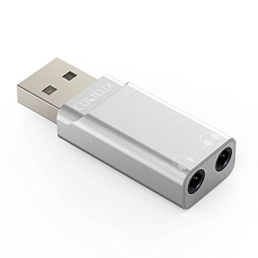 Imagem de Cubilux Divisor de fone de ouvido USB A para duplo com DAC, USB para adaptador de áudio estéreo duplo de 3,5 mm, divisor auxiliar USB para 2X 1/8 compatível com Lenovo HP Dell Asus Computador Laptop