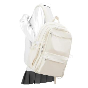 Imagem de Mochila WEPOET Simple School para mulheres, leve, bege