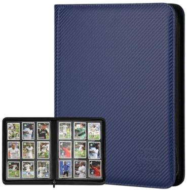 Imagem de Arkeiliy Pasta Para Cards Colecionáveis, Premium, 9 Bolsos, Dupla Face, 540 Pu, Álbuns Colecionáveis Mtg, Tcg, Cartas Esportivas, De Jogo (Azul Marinho 1)