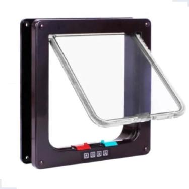 Imagem de Porta Portinha Passagem Pet Gatos Cães Tam XG 28cm X 25cm(Preto)