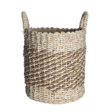 Imagem de cesto organizador de palha seagrass 40cm com alças duo multiuso - Oikos