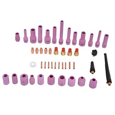 Imagem de Kit de lentes de gás TIG de 46 peças para tocha de soldagem WP9/20/25 - cerâmica e cobre - acessórios de substituição fáceis