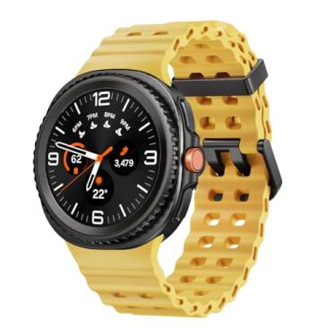 Imagem de Sodhad Pulseira esportiva de silicone marinho compatível com Samsung Galaxy Watch 8 Classic 46 mm masculina e feminina, de silicone macio, respirável para Galaxy Watch 8, pulseira de 44 mm e 40 mm