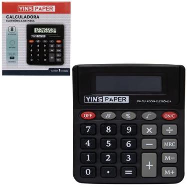 Imagem de Calculadora eletronica 8 digitos com som yins paper a bateria 12,7x11,