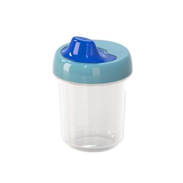 Imagem de Copo Com Bico Bebe Criança 350ml Transição Antivazamento Reforçado Tampa Higiênica (Azul)