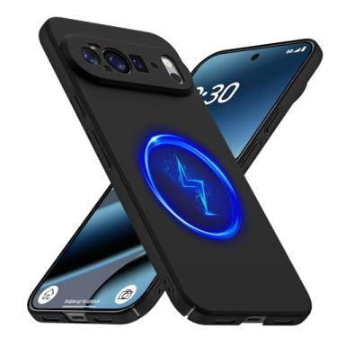 Imagem de GRECAZO Capa Magnética Fina Adequada para Google Pixel 10 Pro XL (2025) [Compatível com MagSafe] Ultrafina Leve Durável Minimalista Fosca Capa Rígida À Prova de Choque Antiderrapante Anel Preto