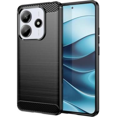 Imagem de Capa Para Xiaomi Redmi Note 14 5G (Tela 6.67) Carbon Fiber Leve Fina Maleável (Preto)