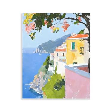 Imagem de Stupell Industries Design de arte de parede litoral italiano com vista para o mar por Riley B, 14 x 11