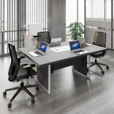 Imagem de Mesa de Reunião 1,80m p/ 4 Pessoas com Caixa de Tomadas F5 - F5 Office