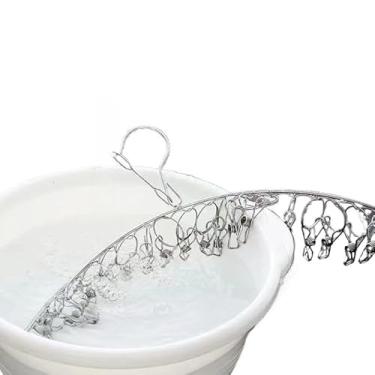 Imagem de Varal Suspenso Roupa Íntima Meia 20 Prendedores Pregador Aço Inox