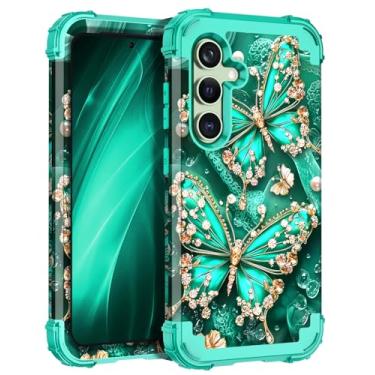 Imagem de Miqala Capa para Galaxy S24 Plus 5G, que brilha no escuro, três camadas, resistente, à prova de choque, proteção total de plástico rígido + capa protetora de silicone macio para Samsung Galaxy S24