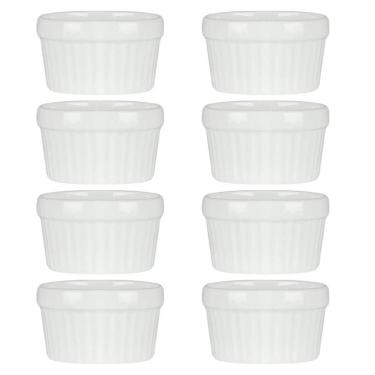 Imagem de 8 Ramekin De Porcelana Classic Branco 6Cm X 4Cm Lyor