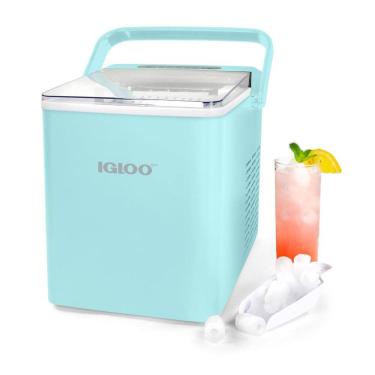 Imagem de Máquina de Gelo Automática Portátil até 11kg, 24H, 110v, IGLOO IGLICEB26HNAQ, Azul Claro