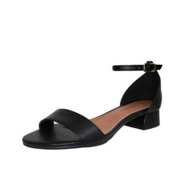 Imagem de Sandália Salto Baixo Grosso 3cm Luiza Sobreira Preta-Feminino